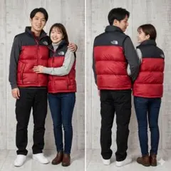 美品✨️ノースフェイス ヌプシ ダウンベスト 700フィル レッド メンズXS