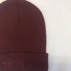 USA製　old stussy ニットキャップ　ビーニー　帽子　刺繍　古着