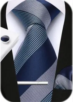 ネクタイ チーフ タイピン カフスボタン 4点セット フォーマル 冠婚葬祭