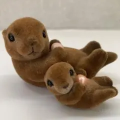 CENTEX センテックス フロッキーフィギュア ラッコ 親子 2体