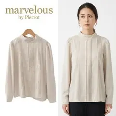 美品✨️ マーベラスバイピエロ レディース ブラウス 長袖 ベージュ Мのサムネイル