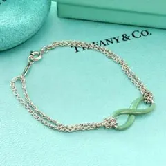 美品　ティファニー　インフィニティ　ダブルチェーン　ブレスレット TIFFANY&Co.】ティファニー インフィニティ ダブルチェーン