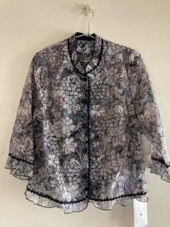 花柄シースルーブラウス 長袖