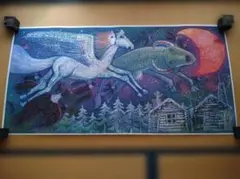 魔女の宅急便 ポスター ウルスラの絵　虹の上を飛ぶ船　折り目なし 魔女の宅急便 ポスター ウルスラの絵/虹の上を飛ぶ船 - メルカリ
