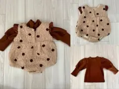 最終値下げ！フリースドットロンパース 60cm