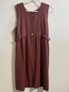 Familiar 赤チェック ノースリーブマタニティワンピース