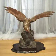 インテリア　鷹の置物　アンティーク　重量　大型　金属製 鷹の置物 金属製 オブジェ 金属製 鷹の彫刻 Yahoo!オークション