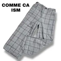 【コムサイズム】フリーサイズ　綿100％　ウエストゴム　チェック柄　ワイド