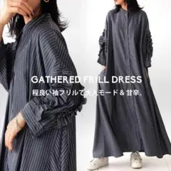 アンティカ 訳あり 大大人気高評価完売品 袖フリル シャツワンピース