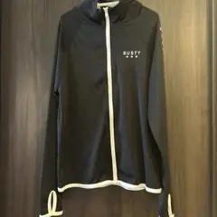 RUSTY 黒 ジップアップ ラッシュガード