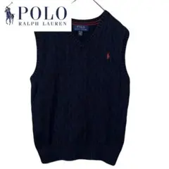 ポロラルフローレン ケーブルニットベスト ネイビー Ralph Lauren