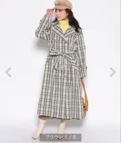 未使用に近い ルーニィ チェックトレンチコート