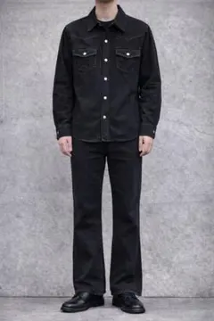 ウエスタンシャツ　ブラック　古着