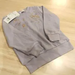 新品タグ付き　3can4on ユニコーン ラメ刺繍 トレーナー パープル 100