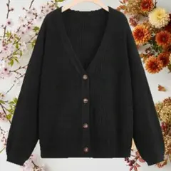 【SHEIN】ドロップショルダー ボタンフロント カーディガン XLサイズ