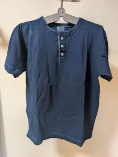 スマートスパイス インディゴ染めヘンリーネックTシャツLサイズ