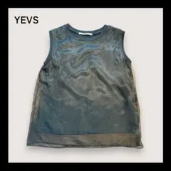 YEVS シアー タンクトップ 黒 透け感 レイヤード インナー レディース