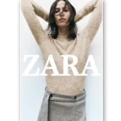 ZARA ウール&アルパカニット　セーター　モヘアニット　ベージュ　トップス　L