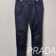 【美シルエット】PRADA プラダ ストレート デニムパンツ インディゴ 27のサムネイル