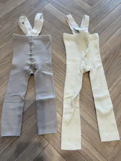 韓国子供服　サスペンダーレギンス　 2着セット　80〜90cm