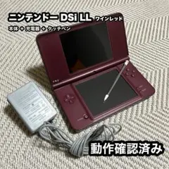ニンテンドー DSi LL ワインレッド 本体 充電器付き 動作⭕️ 初期化済み