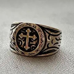 重厚クロス 十字架 リング 指輪 ヴィンテージ メンズ シルバー アクセサリー