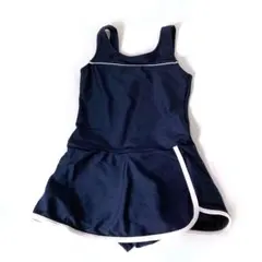 140cm スクール水着 ラインカラー ワンピース （ホワイト） インナーパンツ