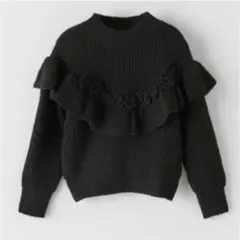 Zara フラワーフリルニットセーター