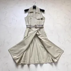 バーバリーロンドン トレンチワンピース ノバチェック ベージュ ベルト ベージュ