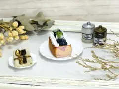 ミニチュアスイーツ♡マーブルブルーベリーパウンドケーキ♡樹脂粘土♡ミニチュア♡