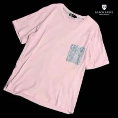 美品 ブラックレーベルクレストブリッジ 花柄ポケット 半袖Tシャツ M ピンクのサムネイル