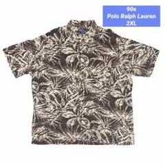 ラルフローレン CLAYTON 柄シャツ 花柄 リーフ 開襟 ネイビー M - メルカリ
