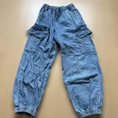 GU girlsデニムカーゴパンツ Sサイズ