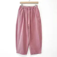 新品 CUBE SUGAR 無地微起毛ツイルウエストゴムコクーンワイドパンツ