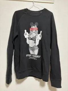 NO COMMENT トレーナー ブラック