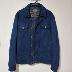 【美品】ZARA スエード風ジャケット　Lサイズ　ネイビー