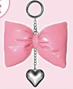 ピンクリボンハートチャーム