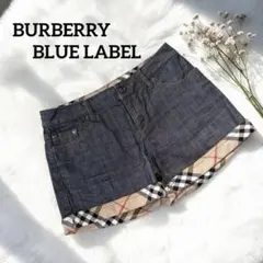 バーバリーブルーレーベル　 デニムショートパンツ　ノバチェック　24のサムネイル