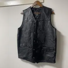MAXAM 本革 ベスト Lサイズ 黒