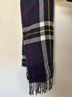 チェック柄マフラー ネイビー