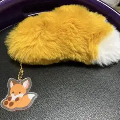 ちょコンとキツネのミニふわしっぽ キーホルダー