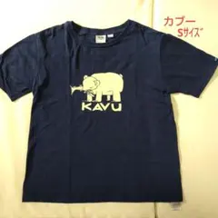 KAVU 半袖Tシャツ Sサイズ ネイビー クマのイラスト付きのサムネイル