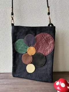 お値下げ！デニムのスマホショルダーバッグ ハンドメイド品