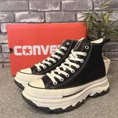 コンバース オールスター トレックウェーブ ハイ 黒 厚底 25