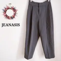 ジーナシス◇スラックス タック入りパンツ センタープレス グレー Iライン F