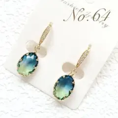 No.64  高級　小ぶり　ジルコニア　ドロップピアス