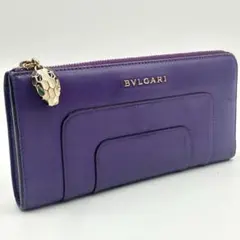 正規品 BVLGARI セルペンティ スネーク L字ファスナー レザー 長財布