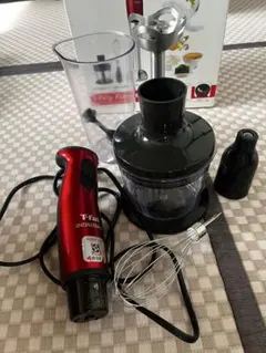 新品未使用】T-fal インフィニフォース ルビーレッド ハンドブレンダー