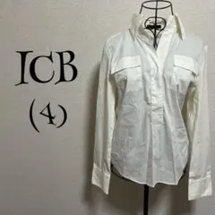ICB(4)シャツ/オフ ホワイト/ 長袖/スタンドカラー/シンプル