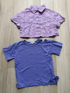 a.v.v 肩あきTシャツ　GU レース　シャツ　130cm 女の子　トップスのサムネイル